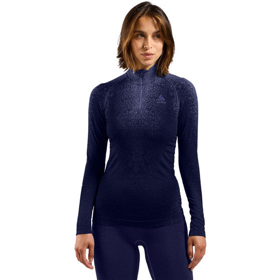 Odlo BL TOP turtle neck l/s half zip Vrouwen - Skipper Blue