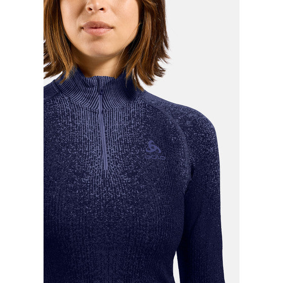 Odlo BL TOP turtle neck l/s half zip Women - Skipper Blue 