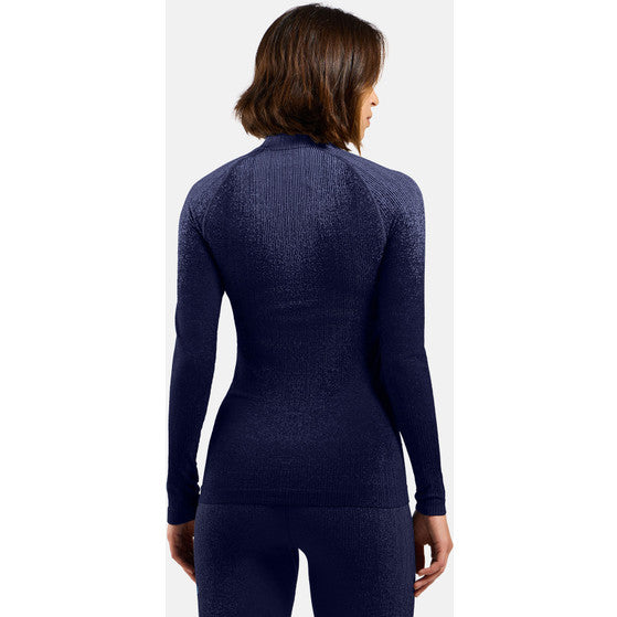 Odlo BL TOP turtle neck l/s half zip Women - Skipper Blue 