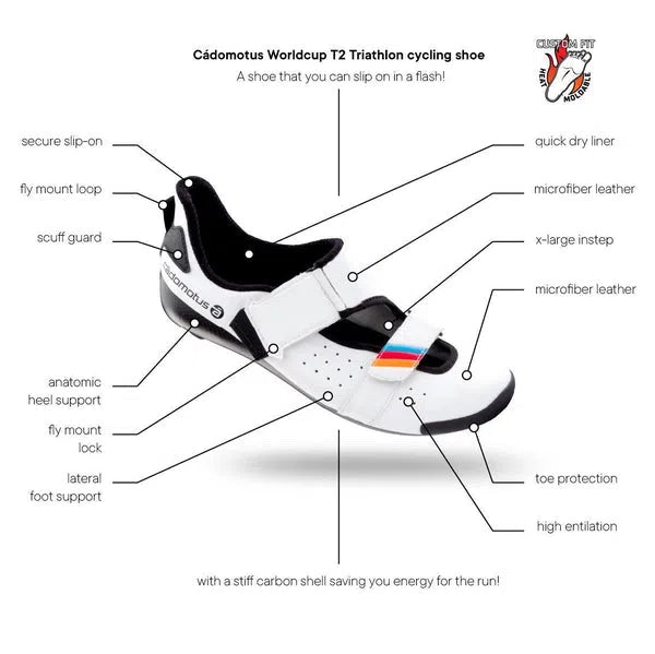 Chaussure de triathlon courte distance Cadomotus Worldcup T2 (sprint)