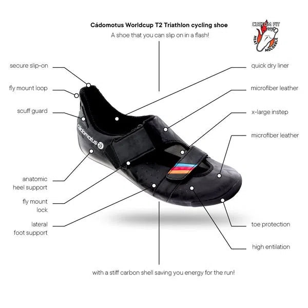 Chaussure de cyclisme Cadomotus Worldcup T2 Triathlon (sprint) Distance courte 