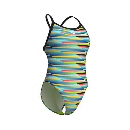 Arena Racing Stripe Swimsuit Xcriss Cross Badpak Dames